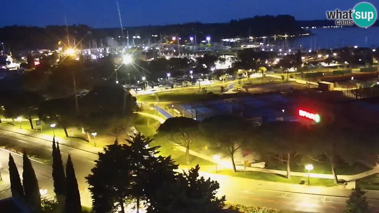 Portorož Webcam – Blick auf den Yachthafen und die Tennisplätze