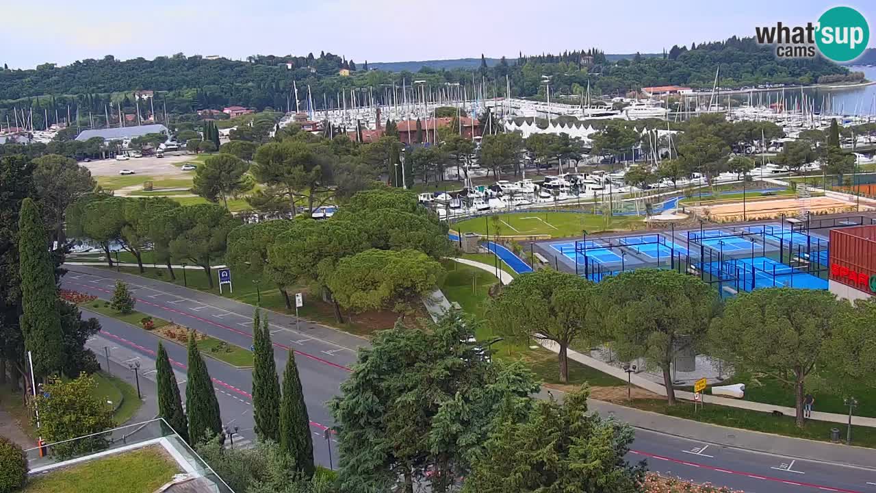 Portorose Live Webcam – vista sulla marina e i campi da tennis