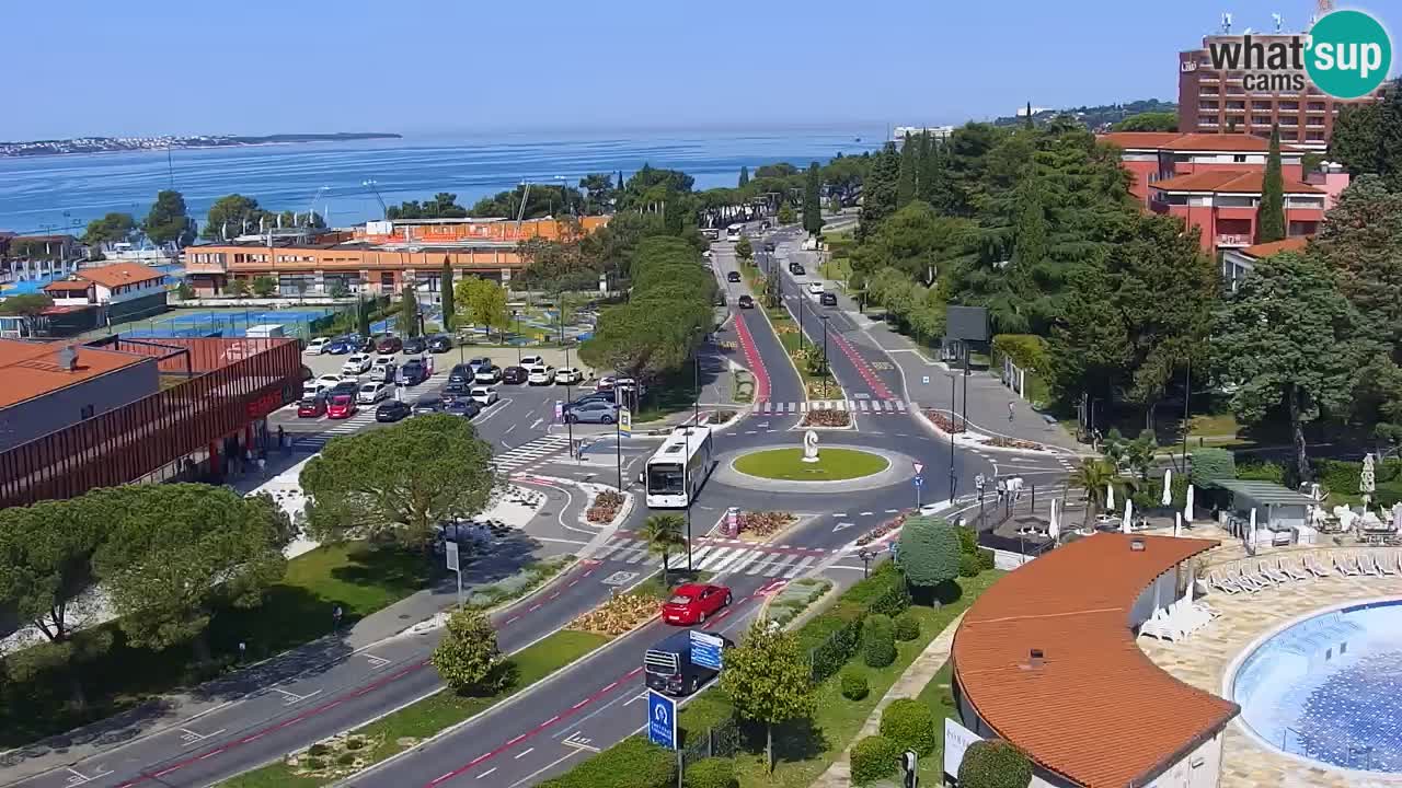 Portorož spletna kamera – pogled na marino in teniška igrišča