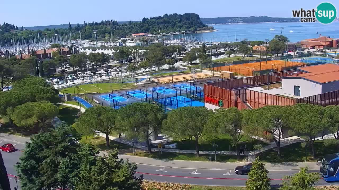 Portorož spletna kamera – pogled na marino in teniška igrišča