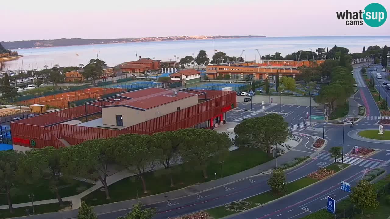 Portorož Live Webcam – view of the marina and tennis courts