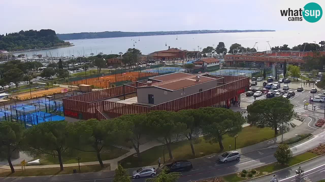 Portorož Live Webcam – view of the marina and tennis courts