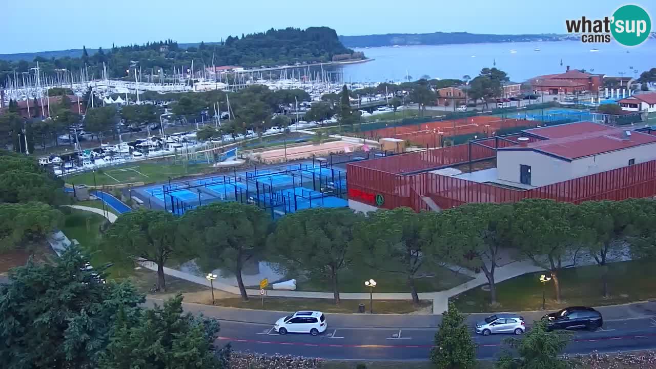 Portorož Live Webcam – view of the marina and tennis courts