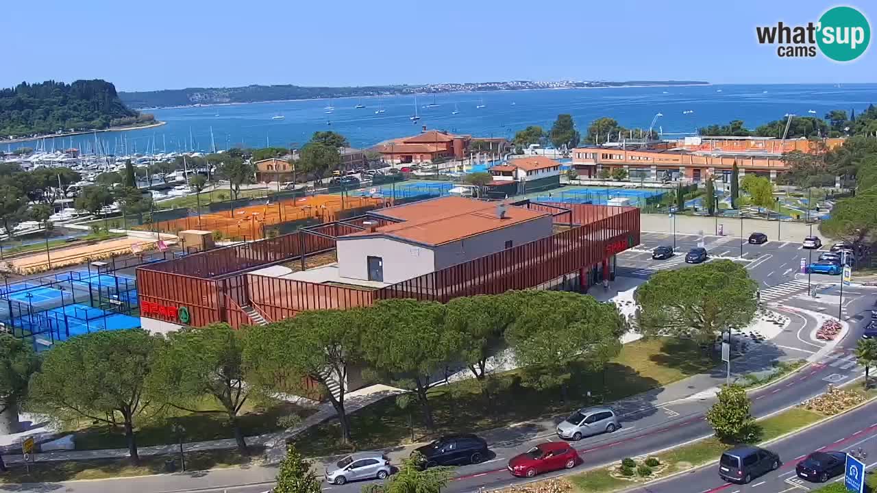 Portorož Live Webcam – view of the marina and tennis courts