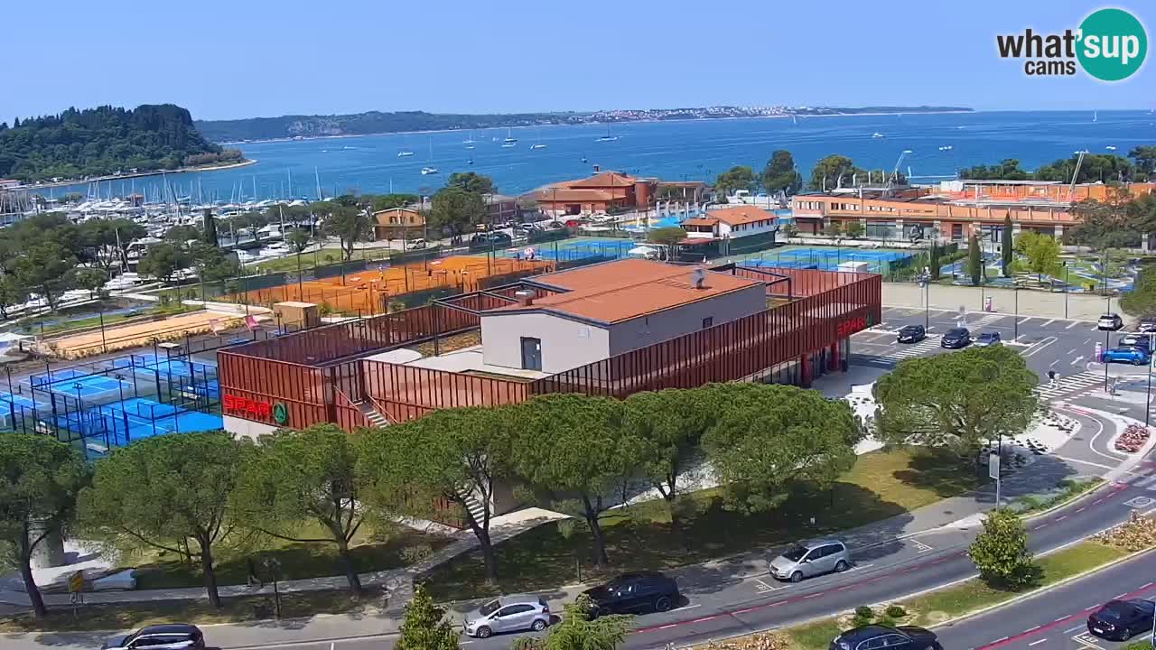 Portorož Live Webcam – view of the marina and tennis courts