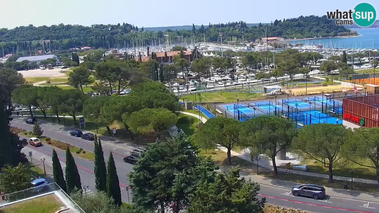 Portorose Live Webcam – vista sulla marina e i campi da tennis