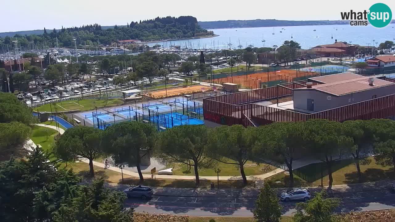 Portorož Live Webcam – view of the marina and tennis courts