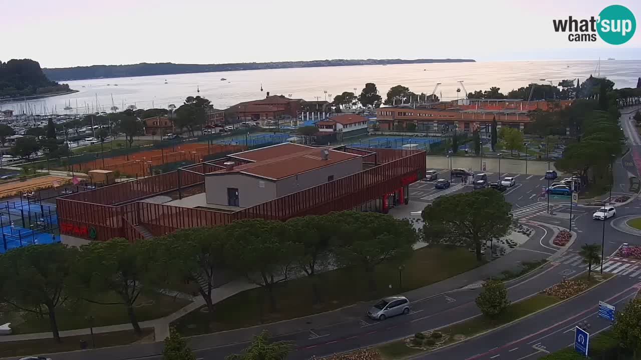 Portorose Live Webcam – vista sulla marina e i campi da tennis
