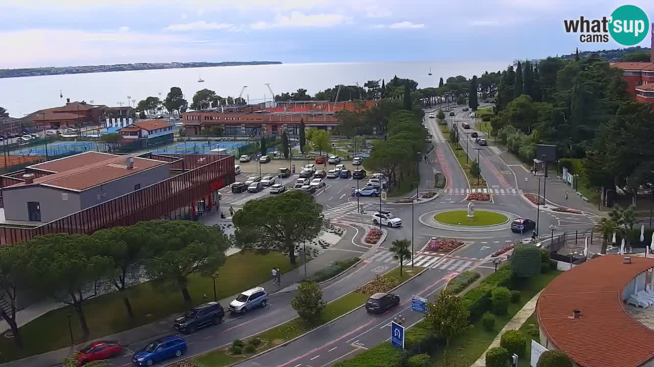 Portorož Live Webcam – view of the marina and tennis courts