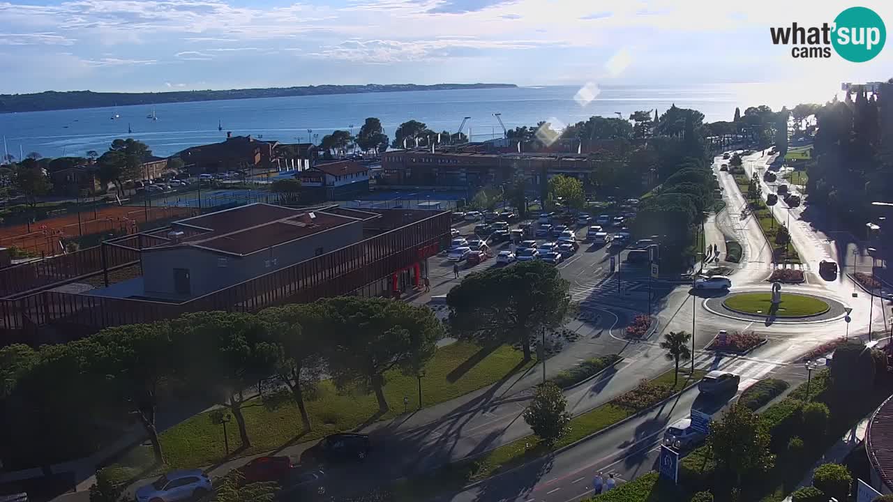 Portorož Live Webcam – view of the marina and tennis courts