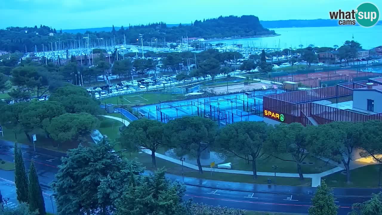 Portorož Live Webcam – view of the marina and tennis courts