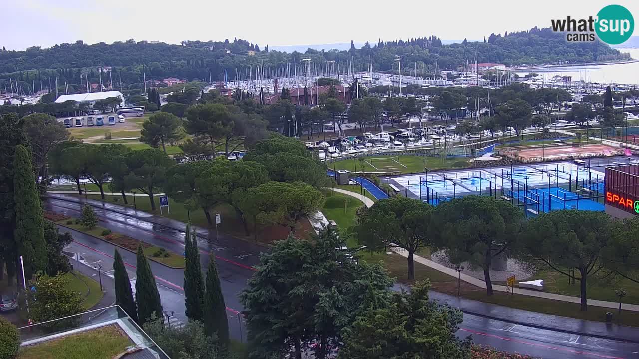 Portorose Live Webcam – vista sulla marina e i campi da tennis
