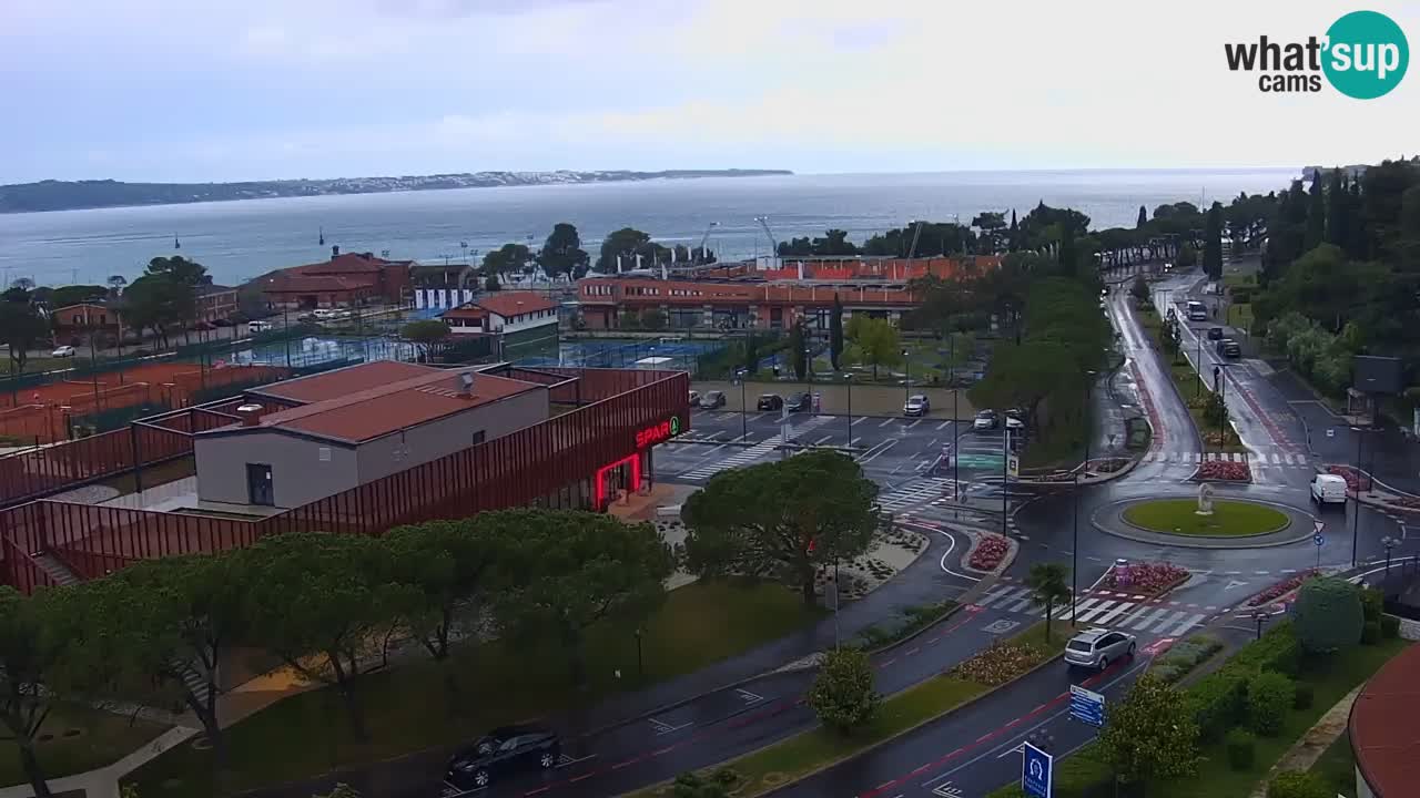 Portorose Live Webcam – vista sulla marina e i campi da tennis