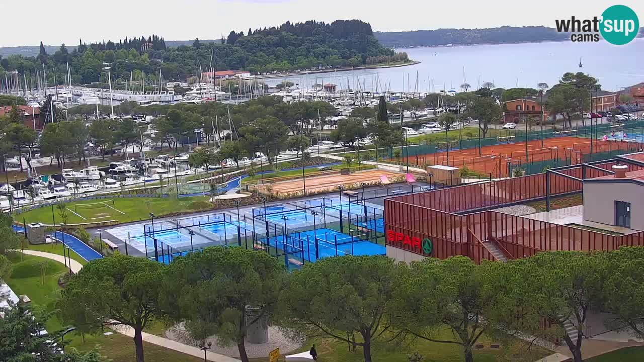 Portorose Live Webcam – vista sulla marina e i campi da tennis
