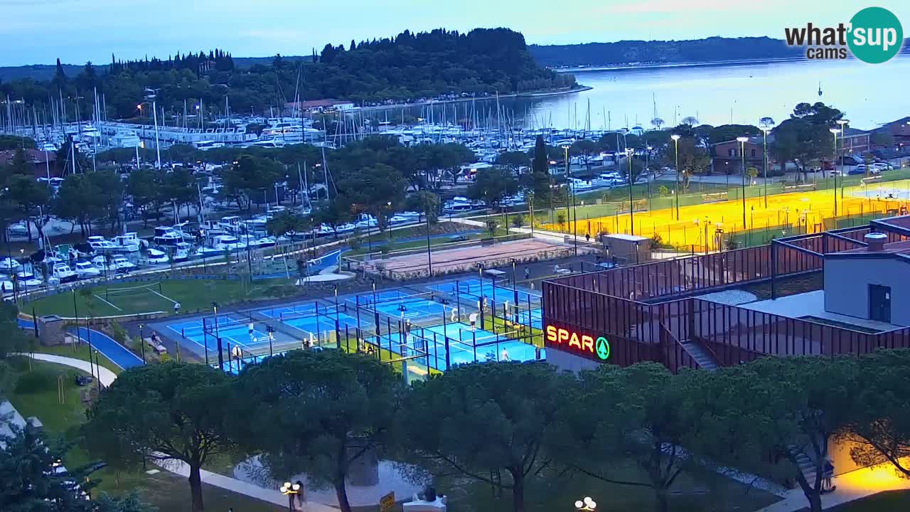 Portorose Live Webcam – vista sulla marina e i campi da tennis