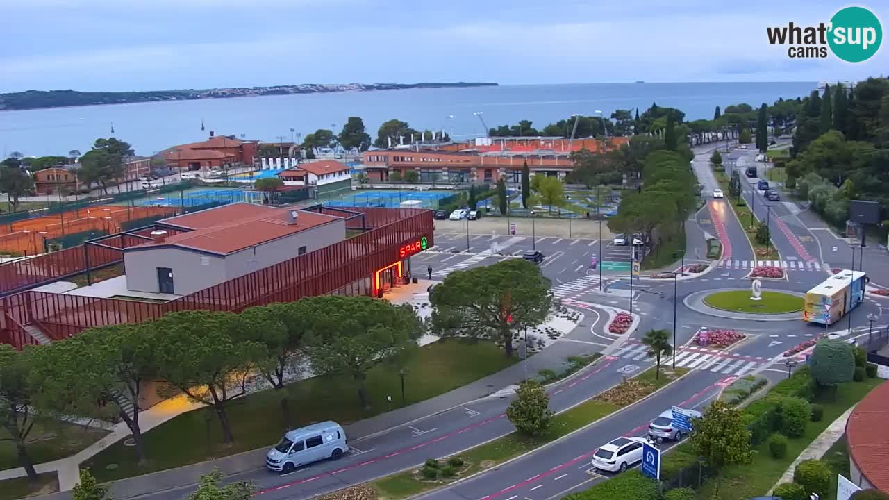 Portorož Webcam – Blick auf den Yachthafen und die Tennisplätze