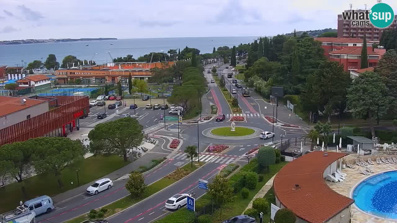 Portorož Webcam – Blick auf den Yachthafen und die Tennisplätze