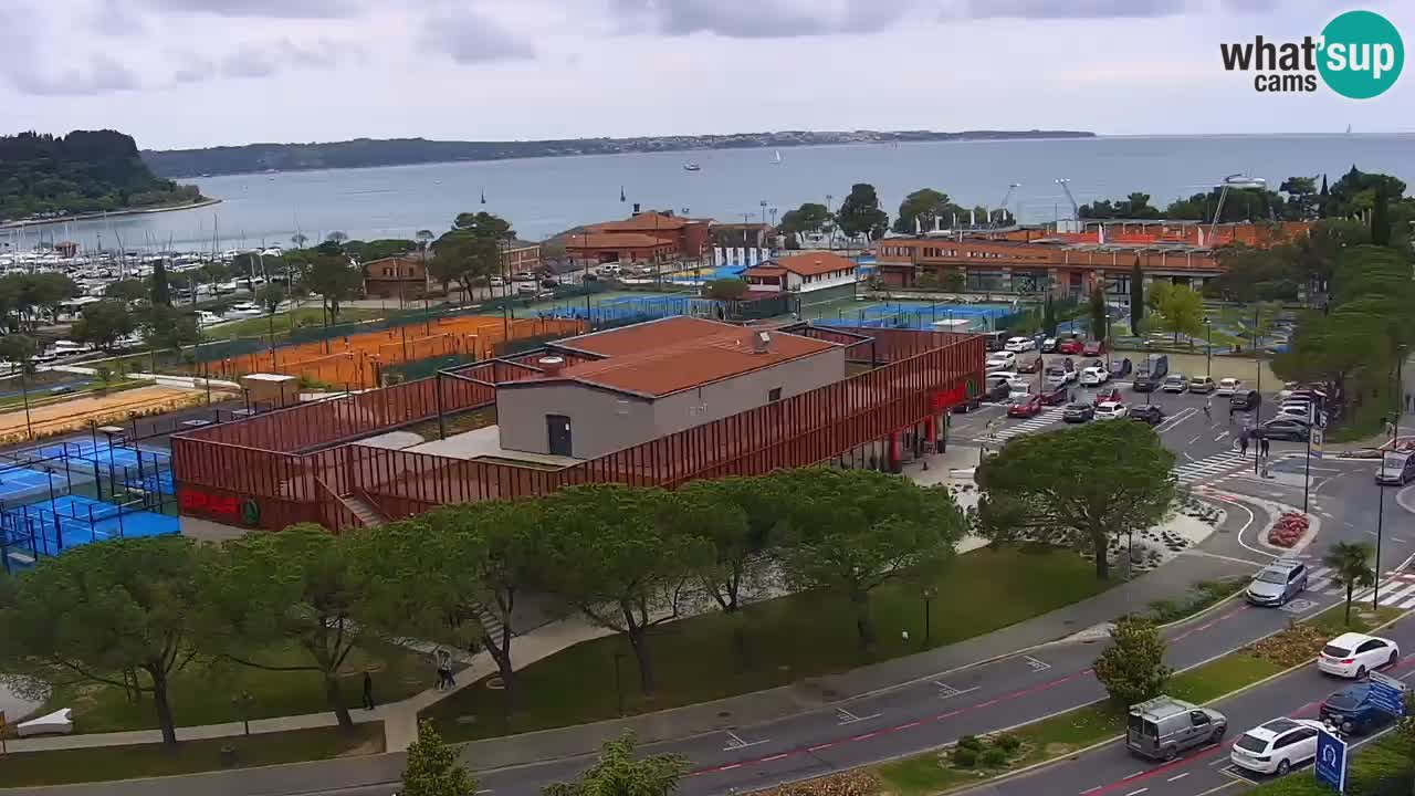 Portorose Live Webcam – vista sulla marina e i campi da tennis