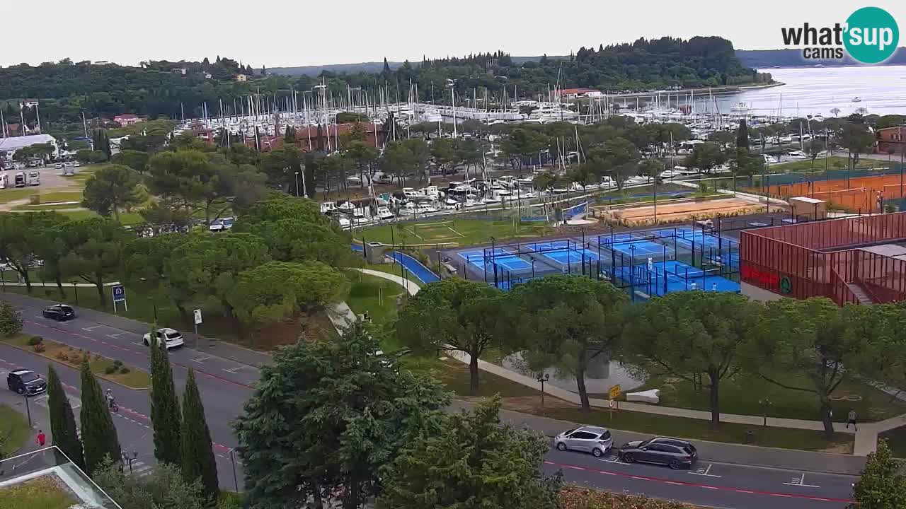 Portorož spletna kamera – pogled na marino in teniška igrišča