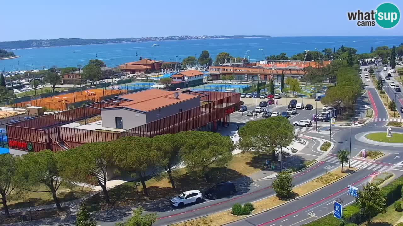 Portorož Webcam – Blick auf den Yachthafen und die Tennisplätze