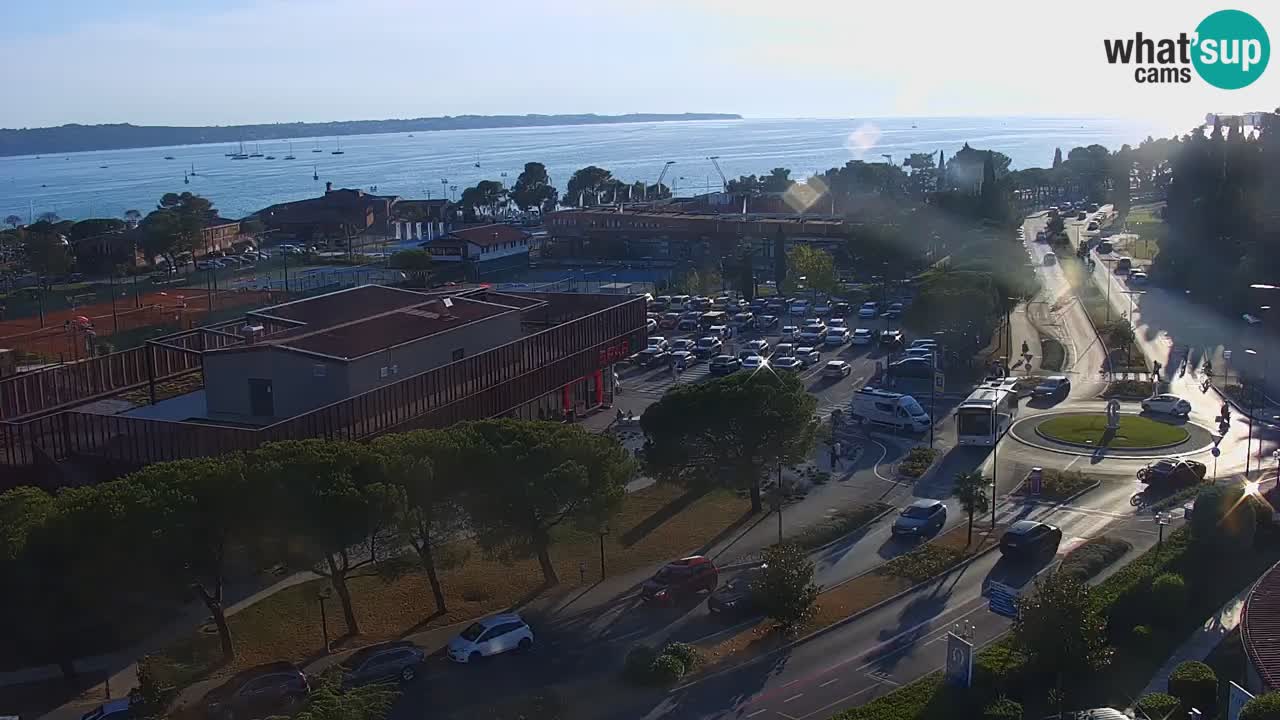 Portorož Webcam – Blick auf den Yachthafen und die Tennisplätze