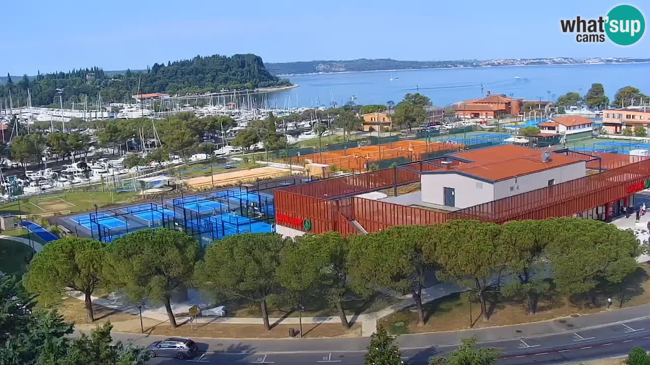 Portorož Live Webcam – view of the marina and tennis courts