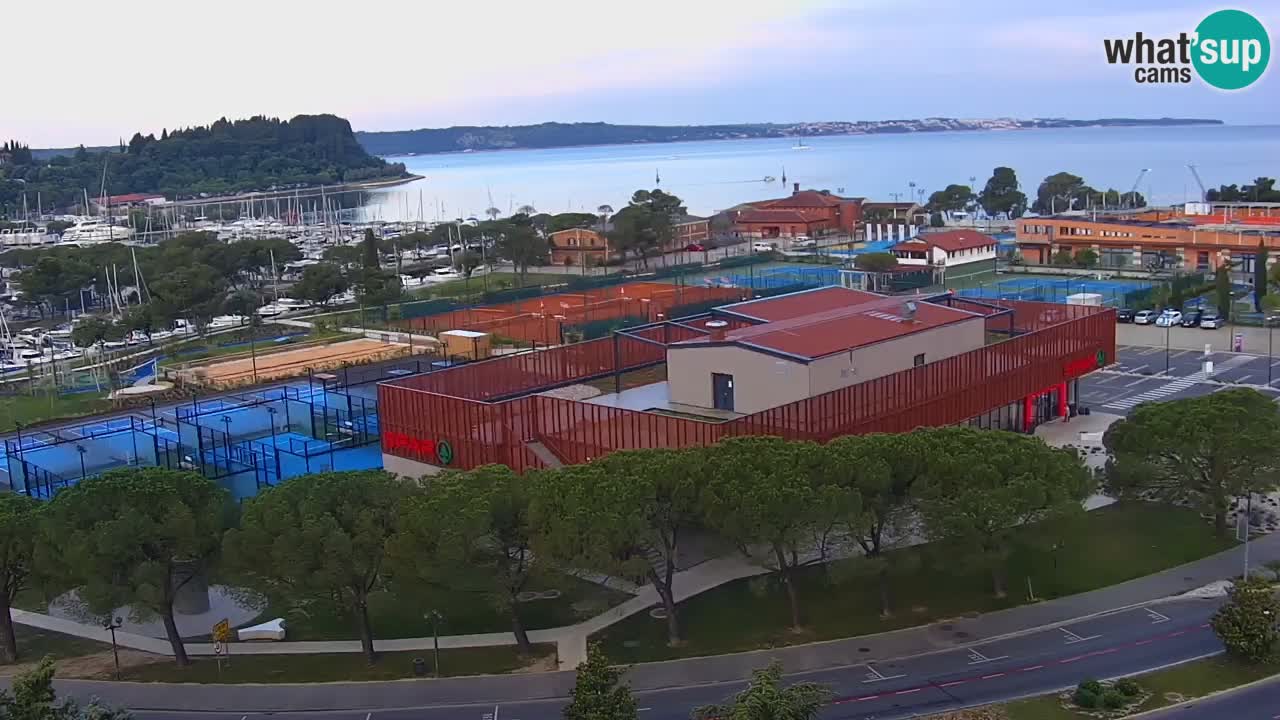 Portorož Live Webcam – view of the marina and tennis courts