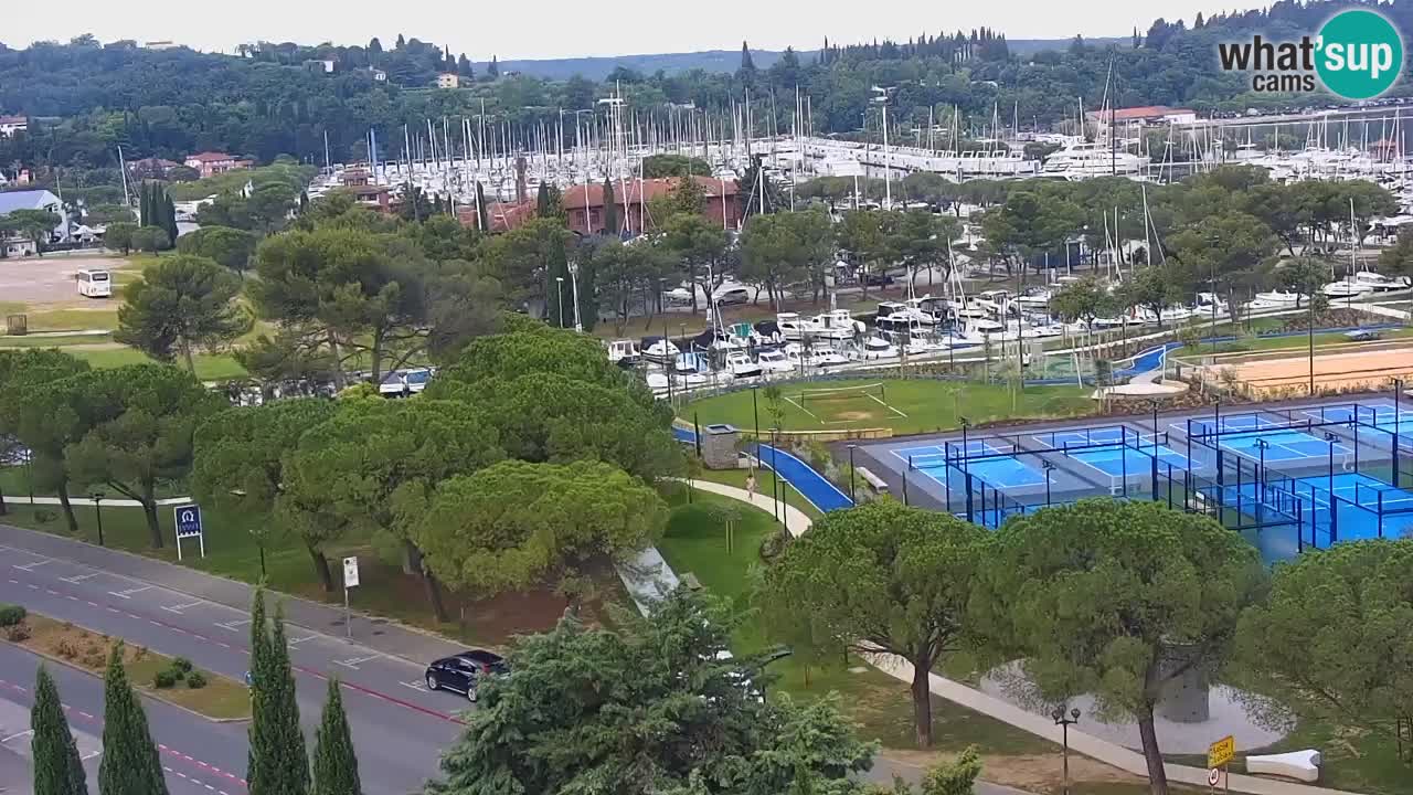 Portorož Live Webcam – view of the marina and tennis courts
