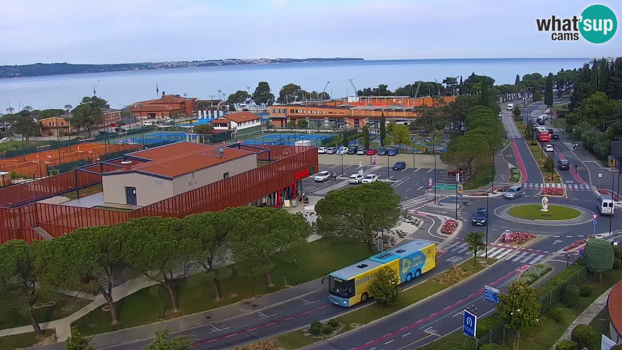Portorož spletna kamera – pogled na marino in teniška igrišča