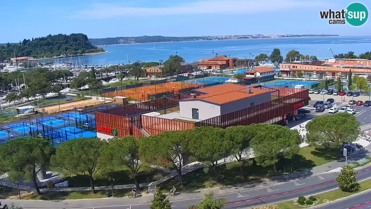 Portorose Live Webcam – vista sulla marina e i campi da tennis