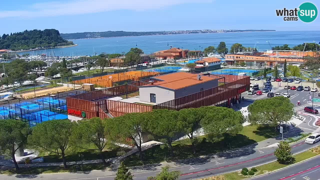 Portorose Live Webcam – vista sulla marina e i campi da tennis