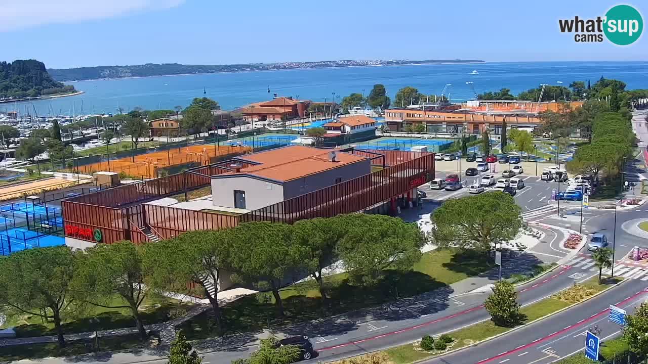 Portorose Live Webcam – vista sulla marina e i campi da tennis
