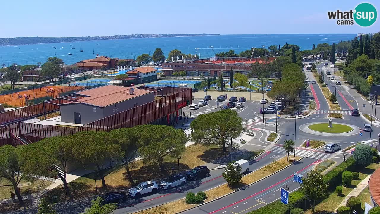 Portorož Live Webcam – view of the marina and tennis courts