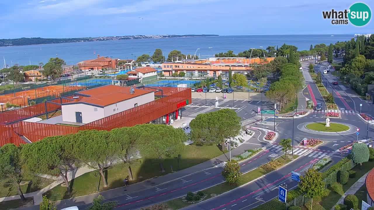 Portorož Live Webcam – view of the marina and tennis courts