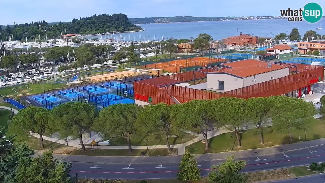 Portorose Live Webcam – vista sulla marina e i campi da tennis