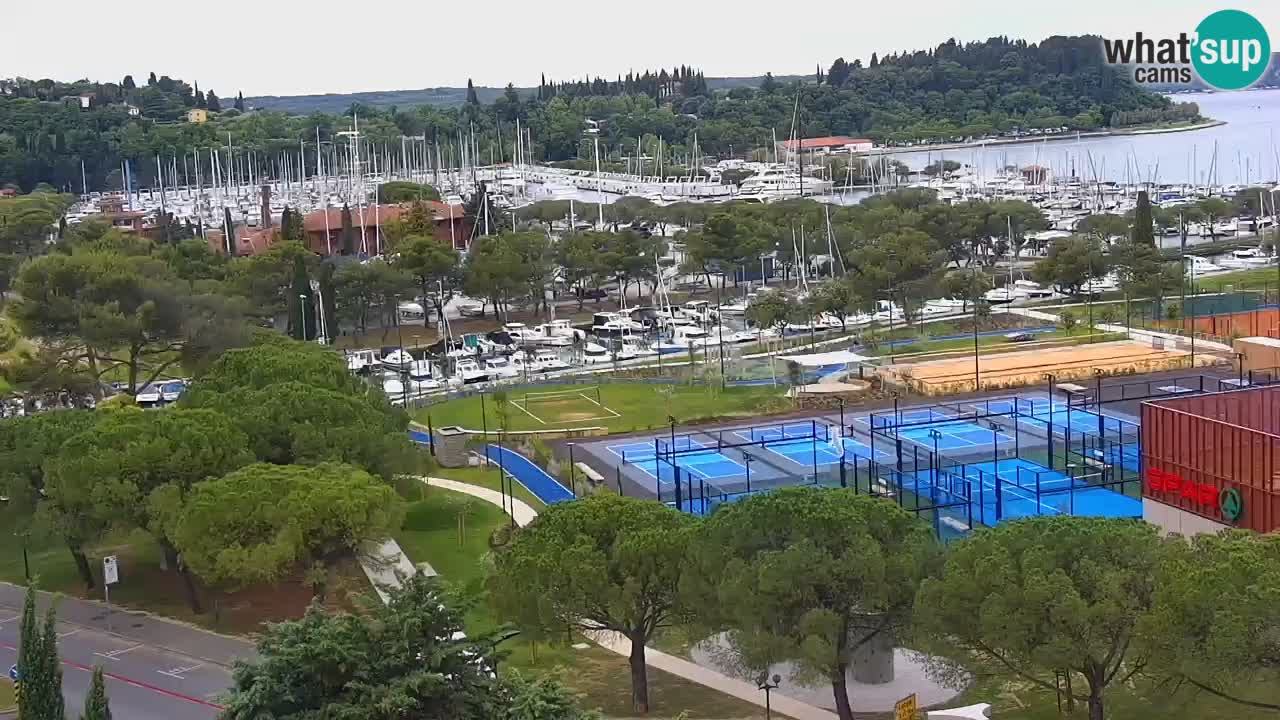 Portorož Live Webcam – view of the marina and tennis courts