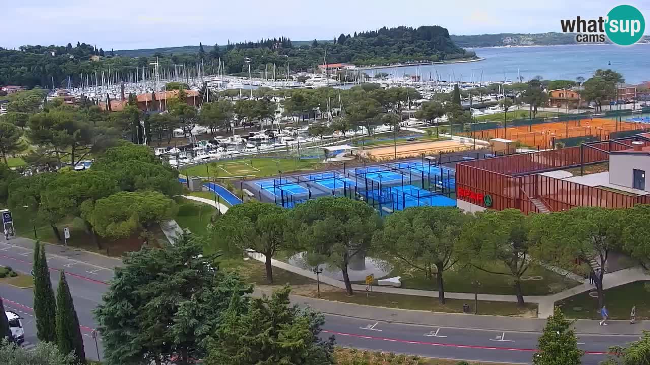 Portorož Live Webcam – view of the marina and tennis courts