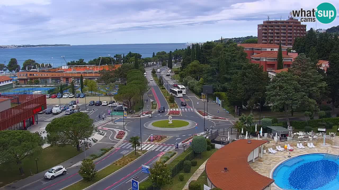 Portorož Live Webcam – view of the marina and tennis courts
