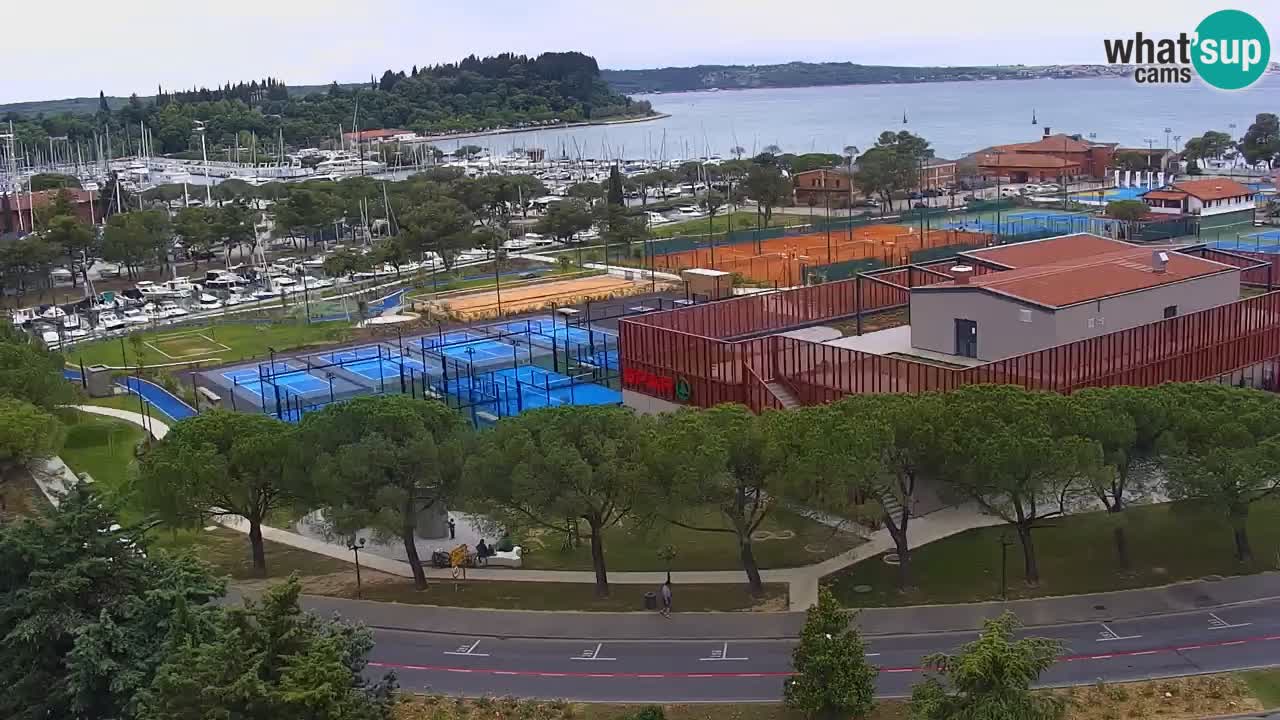 Portorož Live Webcam – view of the marina and tennis courts