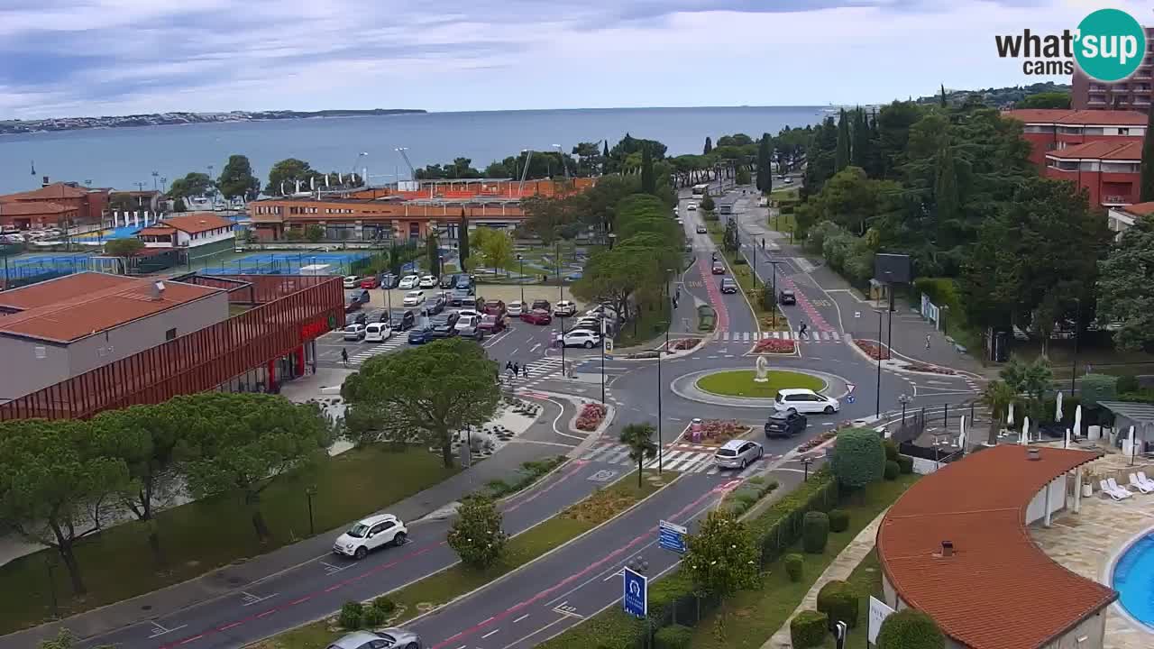 Portorož Live Webcam – view of the marina and tennis courts