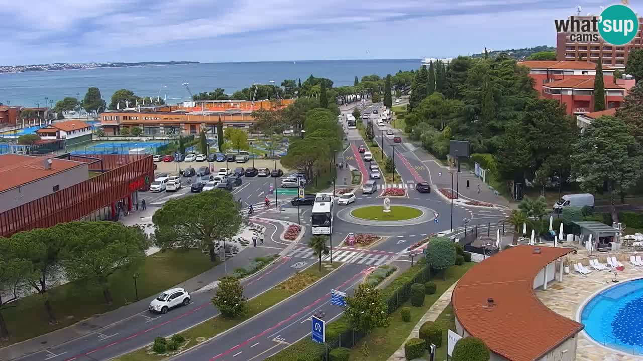 Portorož spletna kamera – pogled na marino in teniška igrišča