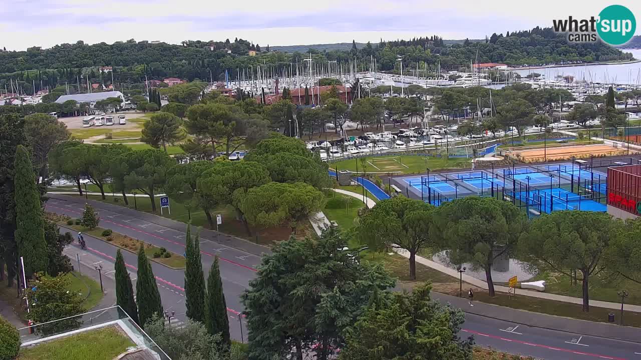 Portorose Live Webcam – vista sulla marina e i campi da tennis