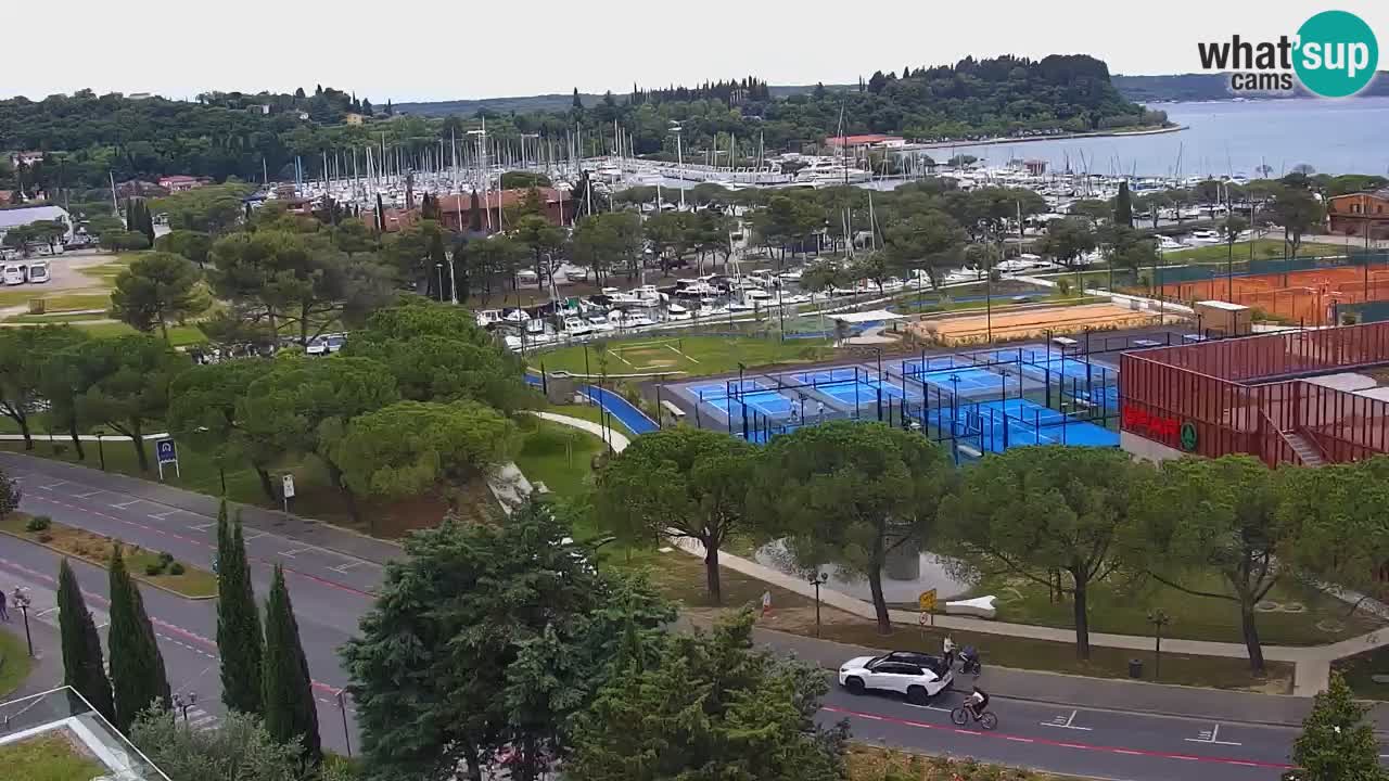 Portorož Live Webcam – view of the marina and tennis courts