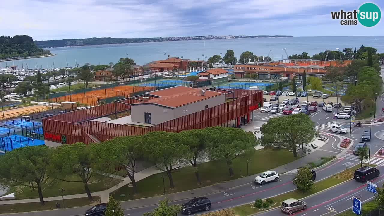Portorose Live Webcam – vista sulla marina e i campi da tennis