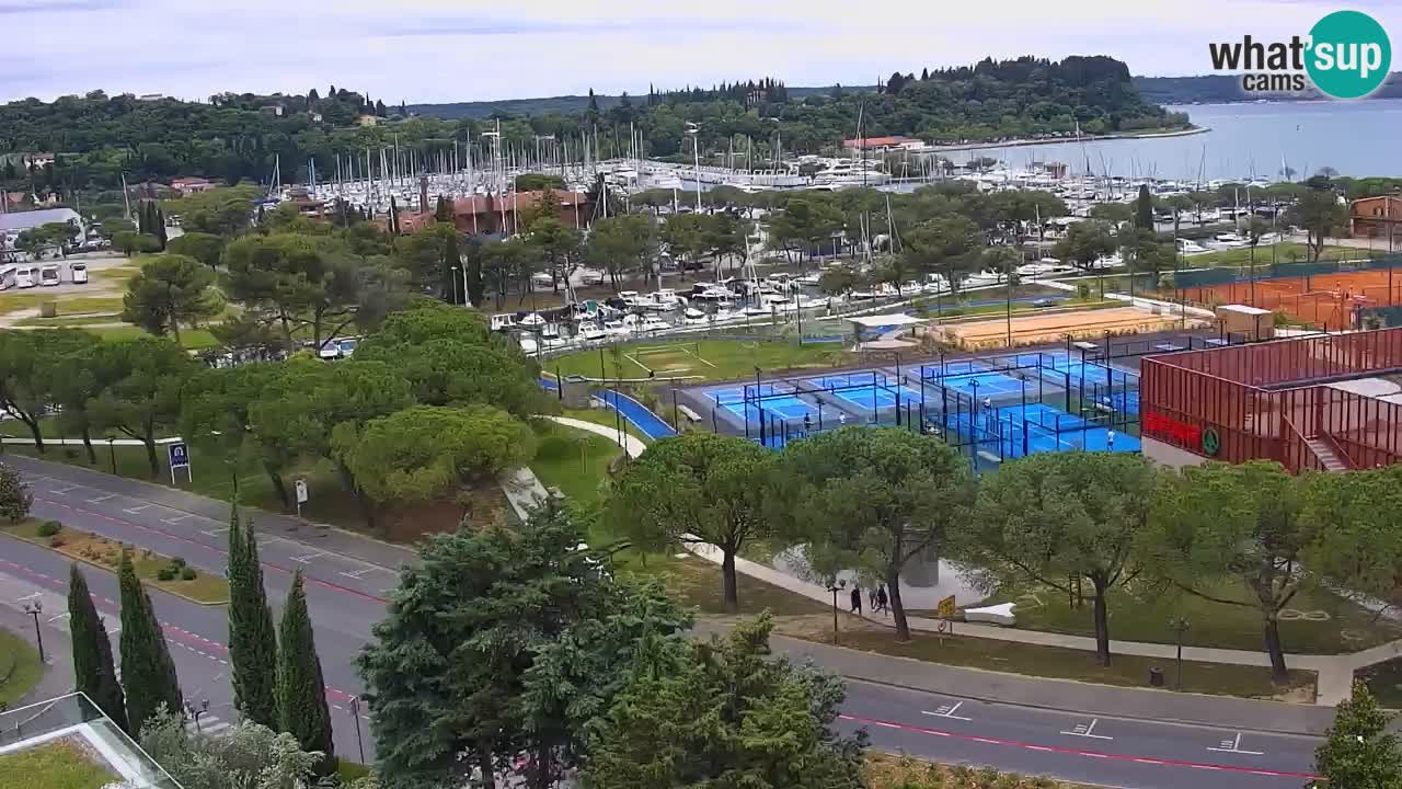Portorose Live Webcam – vista sulla marina e i campi da tennis