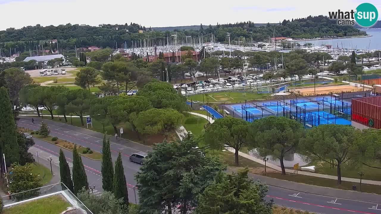 Portorož Live Webcam – view of the marina and tennis courts