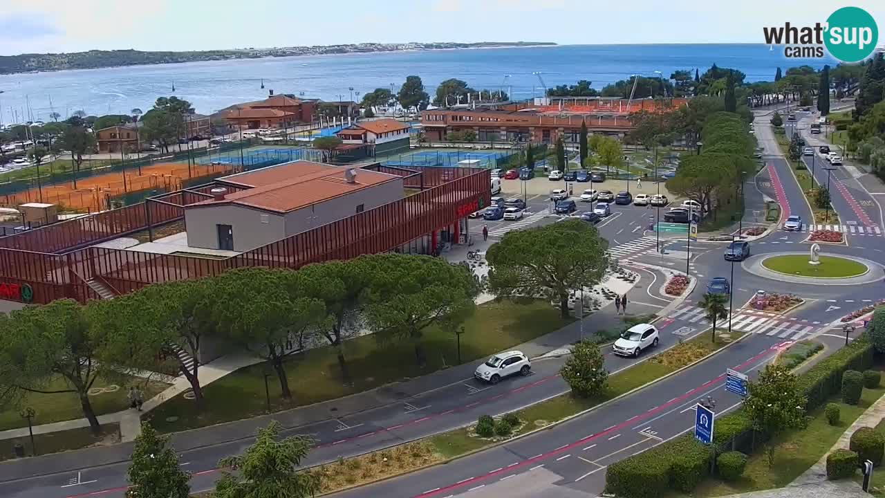 Portorož Webcam – Blick auf den Yachthafen und die Tennisplätze