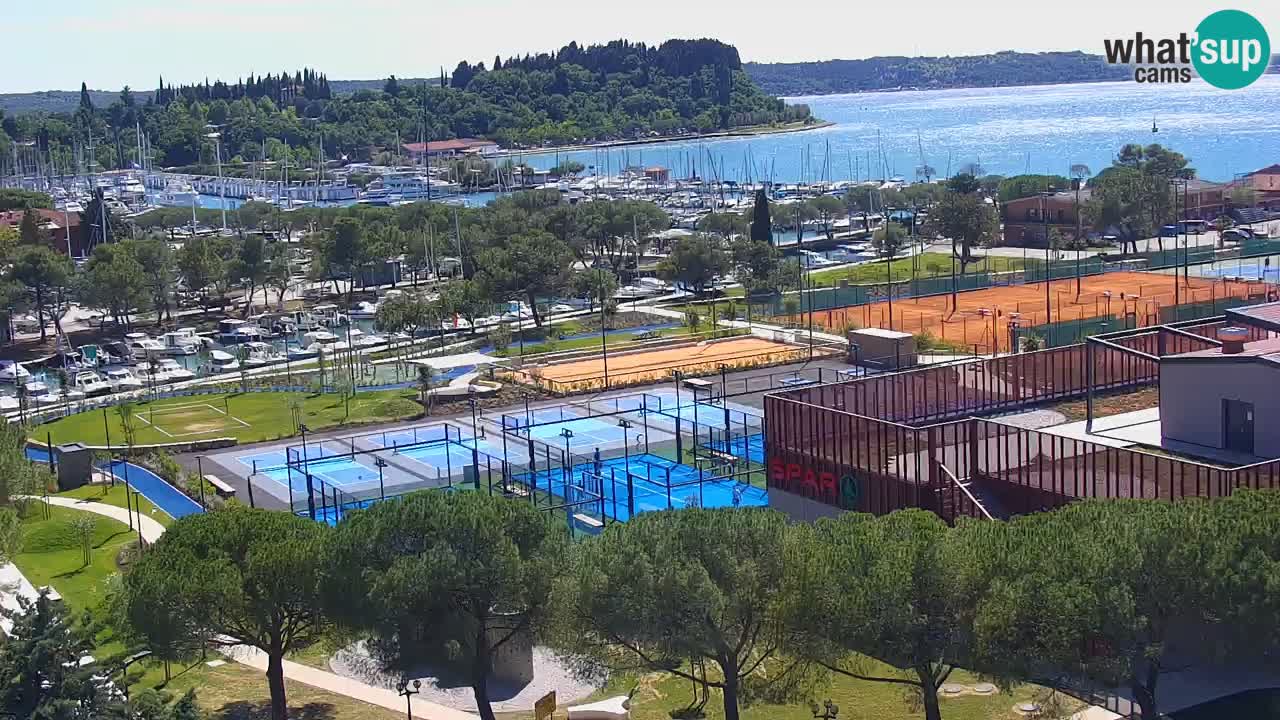 Portorož Webcam – Blick auf den Yachthafen und die Tennisplätze