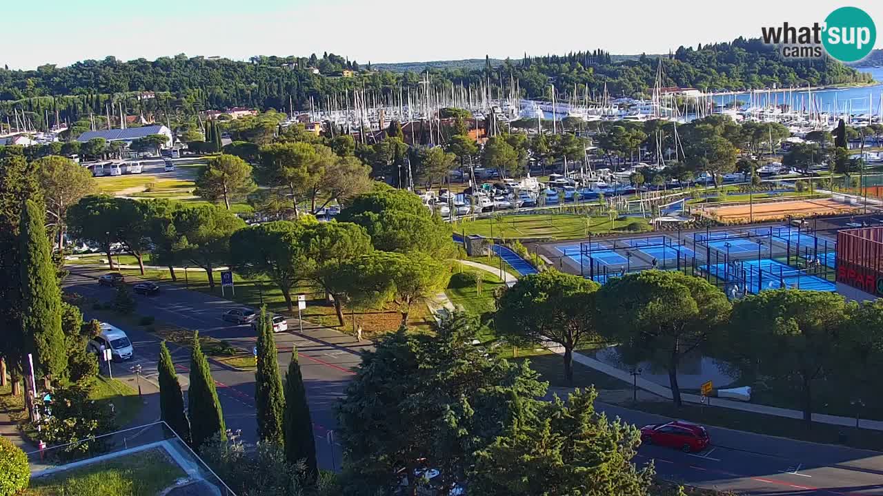 Portorose Live Webcam – vista sulla marina e i campi da tennis
