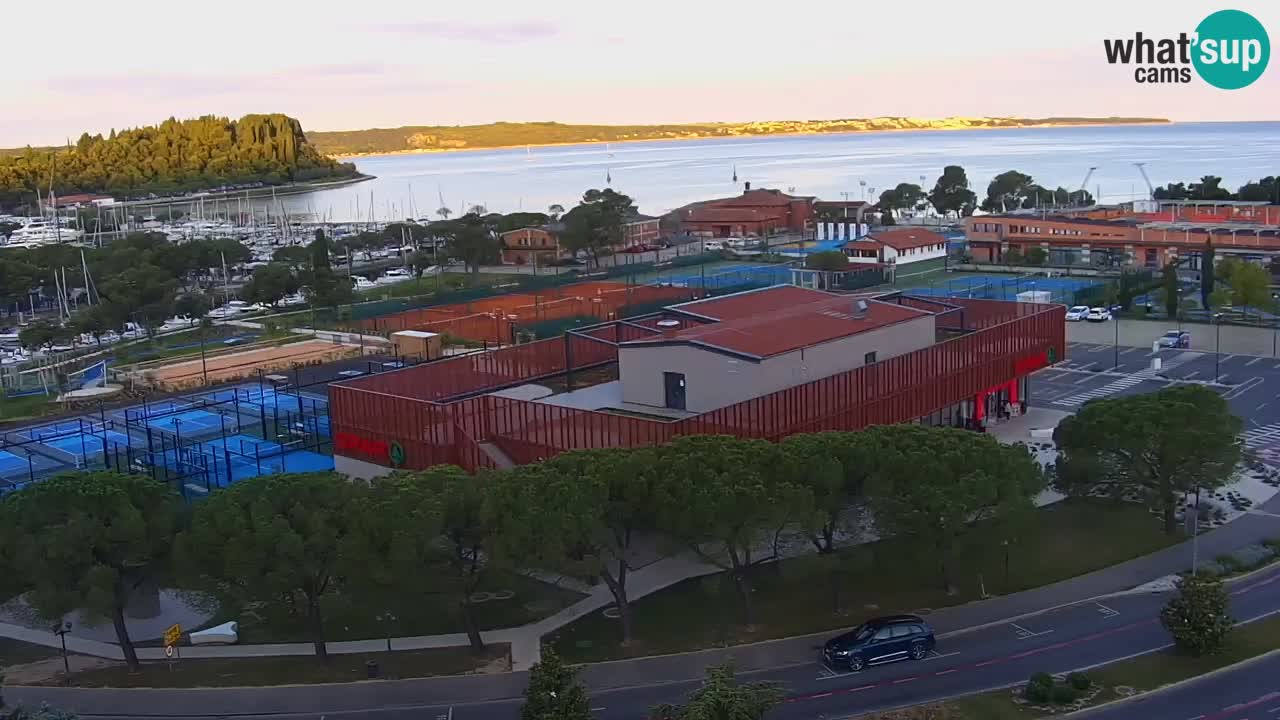 Portorose Live Webcam – vista sulla marina e i campi da tennis